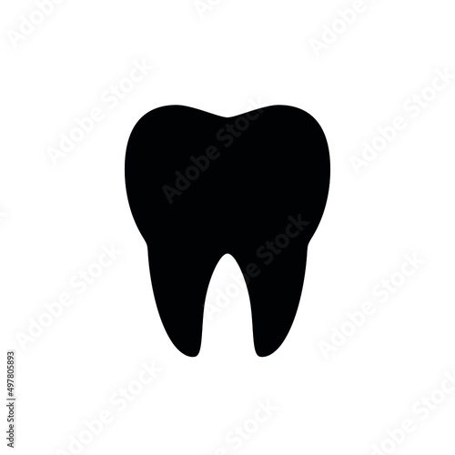 Tooth icon. Human tooth. Symbol of doctor dentist and treatment. Isolated vector illustration on white background.