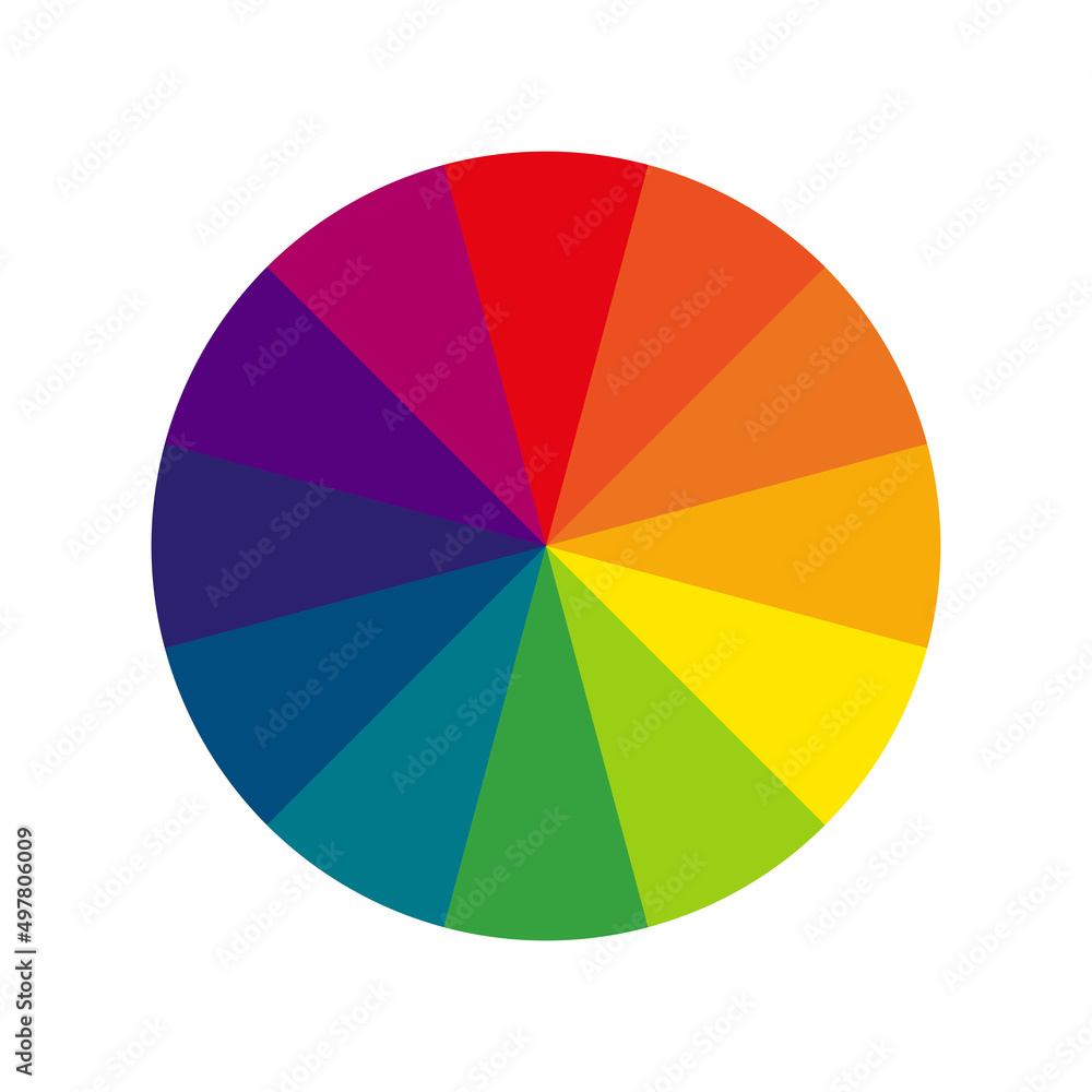 Obraz premium Color circle. Palette of various colors. Primary color gradient. Isolated raster illustration on white background.