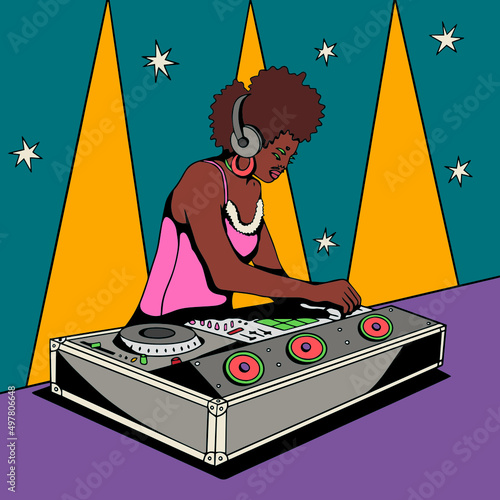 DJ using turntable