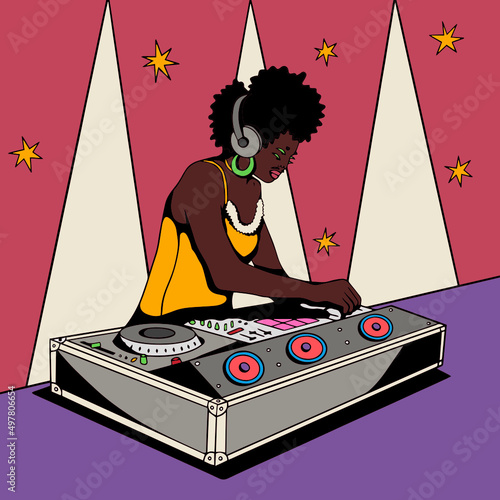 DJ using turntable