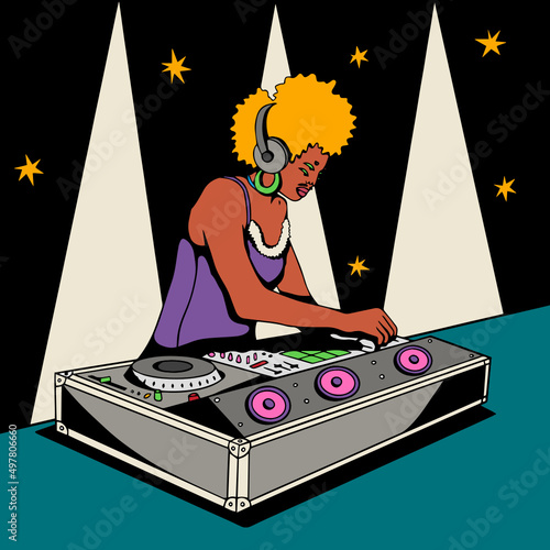 DJ using turntable