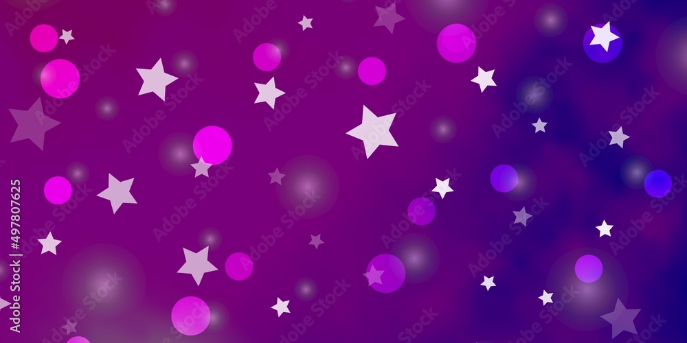 Light Pink, Blue vector backdrop with circles, stars. Light Pink, Blue vector backdrop with circles, stars.