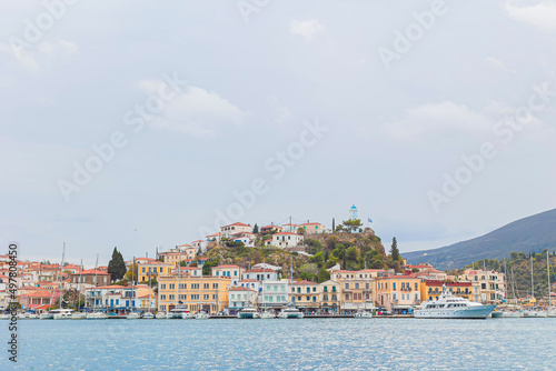 view of the Greek island from the sea. © Eugene