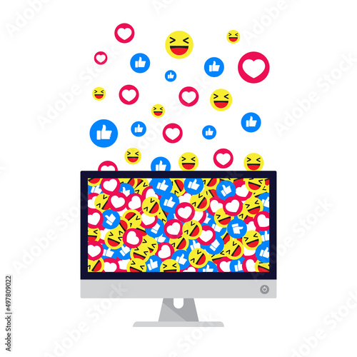 monitor of like and love and lol