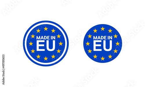 Made in European Union, EU vector letter stamp,blue badge of European union