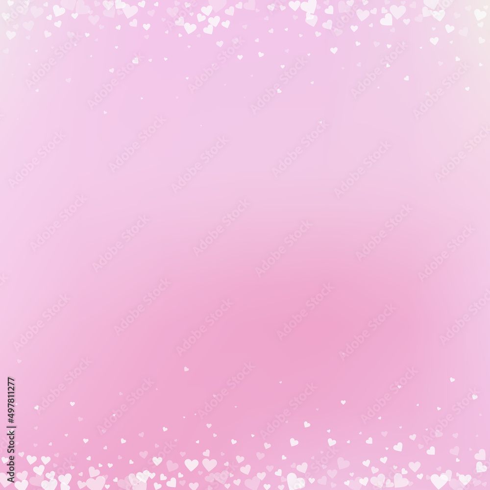 White heart love confettis. Valentine's day border White heart love confettis. Valentine's day border