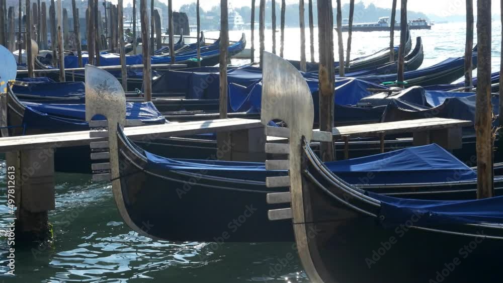 Gondolas bobbing on the Grand Canal, Venice Gondolas bobbing on the Grand Canal, Venice