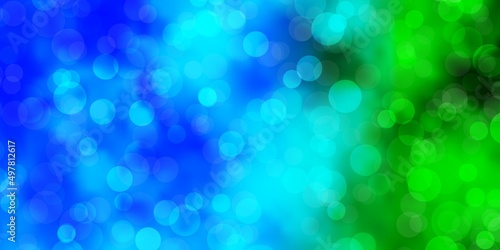 Light Blue, Green vector layout with circles.