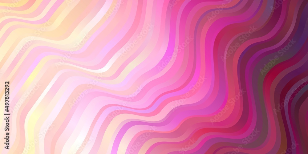 Obraz premium Light Pink vector pattern with curves.