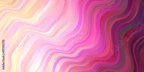 Light Pink vector pattern with curves.