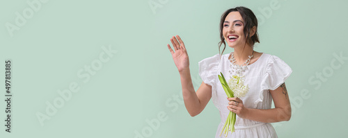 Beautiful happy young woman...