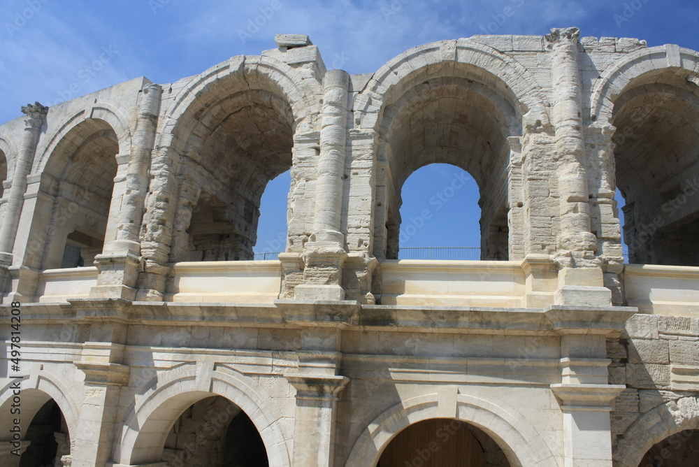 medieval arena in the city of arles, france