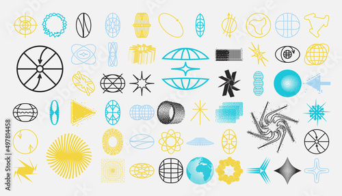 Strange Vector Shapes Collection. Geometric figures, distortion.