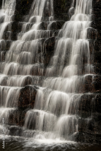 Close Up of Water Cascading Down Fordyce Ricks Pond Dam