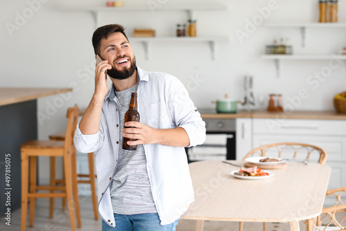 Handsome bearded man with b...