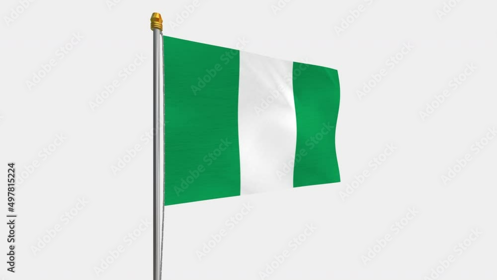 A loop video of the Nigeria flag swaying in the wind from the left perspective.
A loop video of the Nigeria flag swaying in the wind from the left perspective.