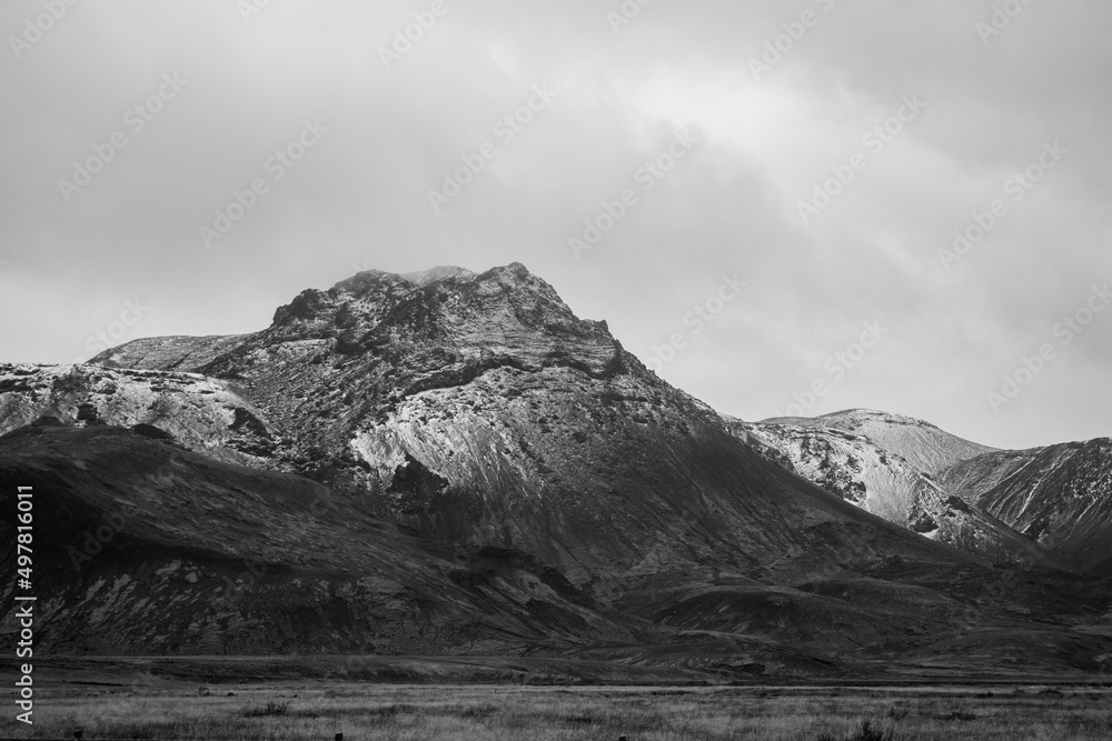 Icelandic mountains in the fog Icelandic mountains in the fog