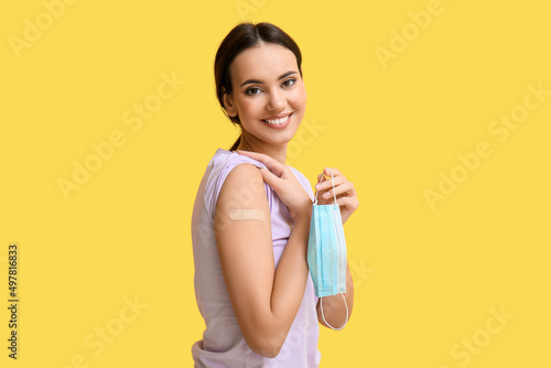 Young woman with applied me...