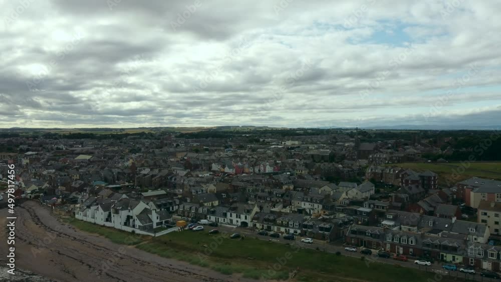 Drone view of the streets of Arbroath, Scotland. Drone view of the streets of Arbroath, Scotland.