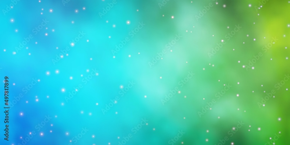 Light Blue, Green vector layout with bright stars. Light Blue, Green vector layout with bright stars.