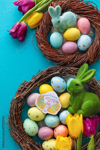 Nests with beautiful Easter...