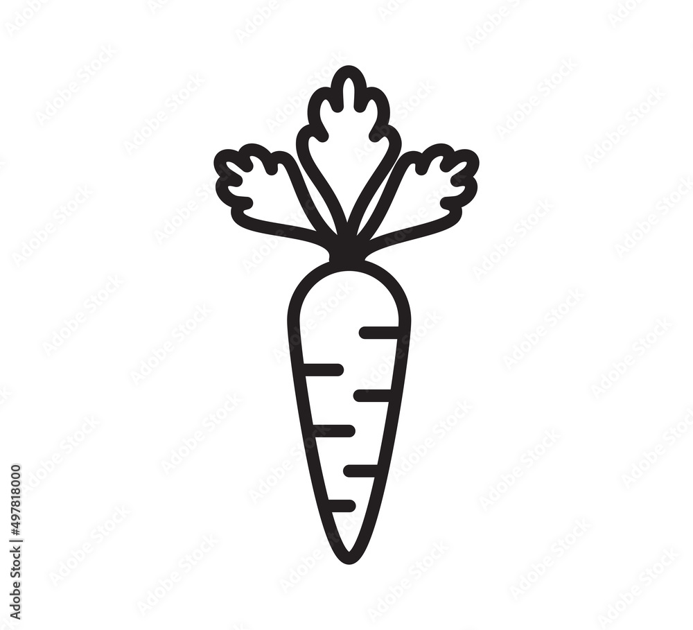 Carrot icon vector logo design template Carrot icon vector logo design template