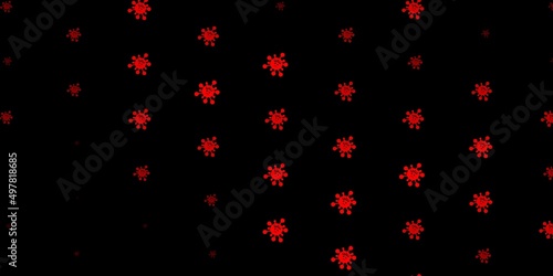 Dark red vector pattern with coronavirus elements.