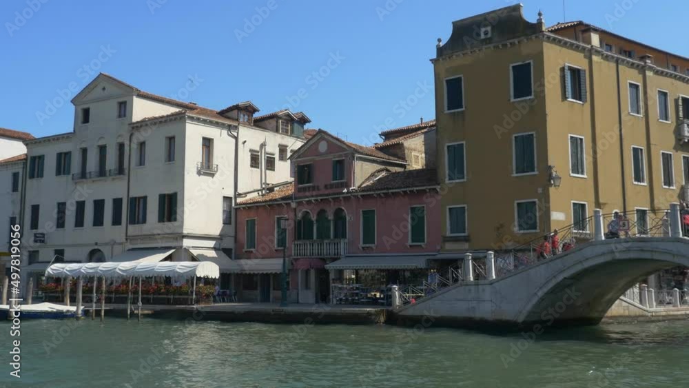 Travelling along the Grand Canal in Venice Travelling along the Grand Canal in Venice