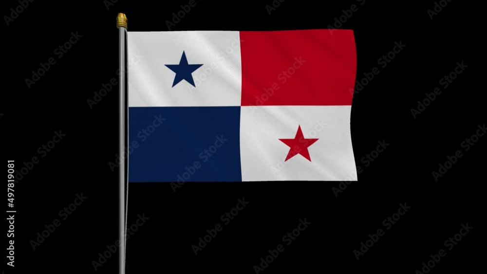 A loop video of the Panama flag swaying in the wind from a frontal perspective. A loop video of the Panama flag swaying in the wind from a frontal perspective.