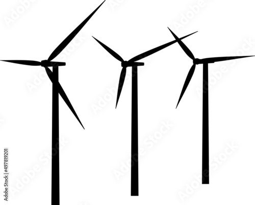 風力発電のプロペラシルエット