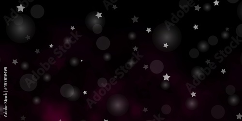 Dark Pink, Blue vector texture with circles, stars.