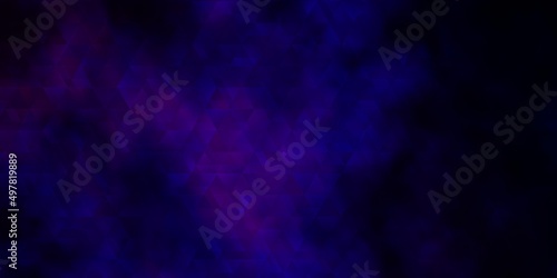 Fototapeta Naklejka Na Ścianę i Meble -  Dark Pink, Blue vector backdrop with lines, triangles.