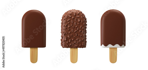 Naklejka 3d ice cream popsicle set