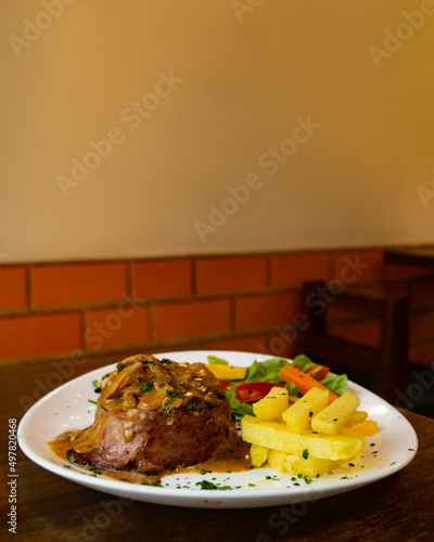 filet mignon meat steak with vegetables