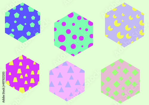 幾何学的な六角形模様の壁紙と背景素材 