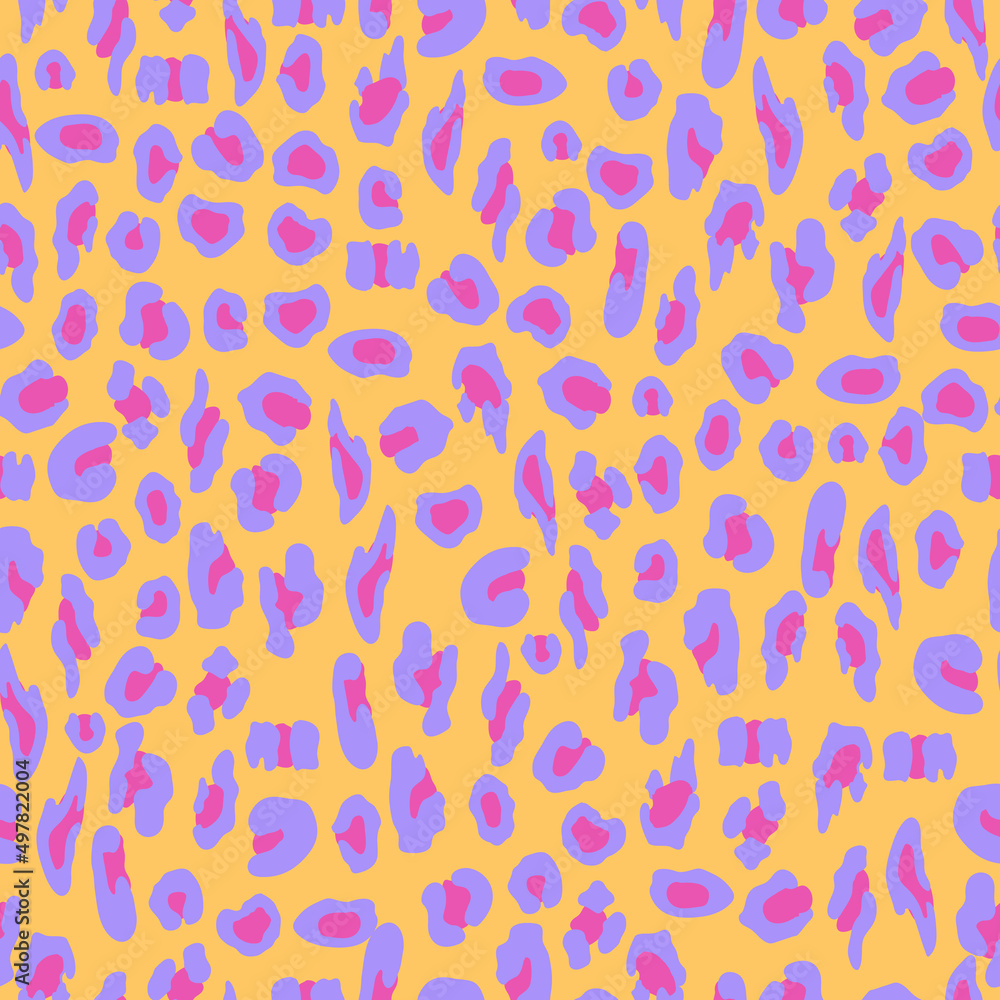 Seamless neon colored leopard pattern Seamless neon colored leopard pattern