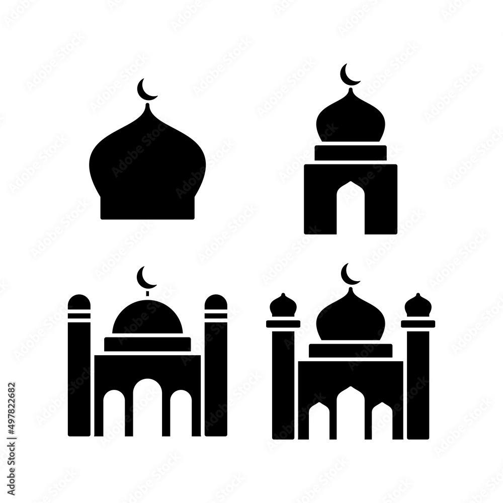 Mosque Icon Logo Design Vector Template Illustration Mosque Icon Logo Design Vector Template Illustration