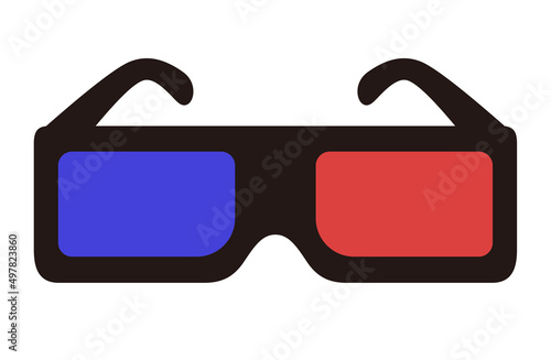 Cinema movie realistic 3d eye glasses illustration
