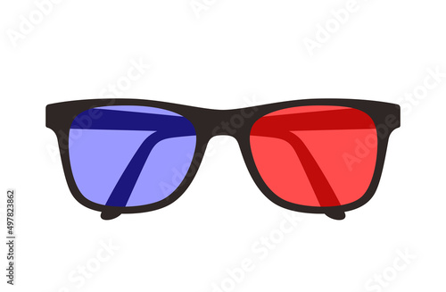Cinema movie realistic 3d eye glasses illustration