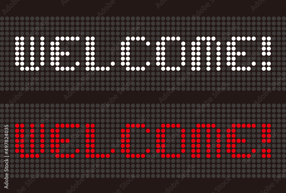 WELCOME led uppercase English alphabet, vector illustration WELCOME led uppercase English alphabet, vector illustration