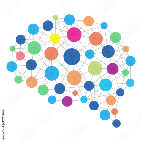 Artificial intelligence concept, Neuron and polygon, vector illustration