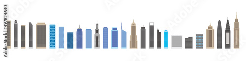 Modern City Skyline on white background