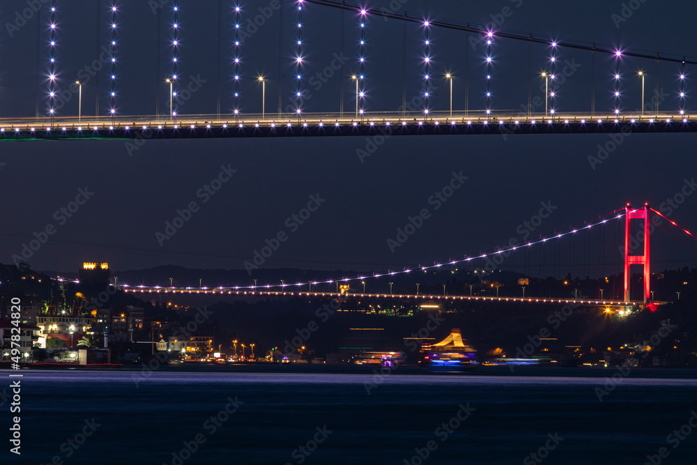 Fototapeta premium Fatih Sultan Mehmet Bridge Drone Photo, Beykoz Istanbul Turkey