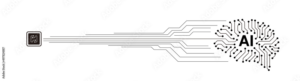 Circuit and the Cyborg brain, Artificial intelligence concept. vector illustration Circuit and the Cyborg brain, Artificial intelligence concept. vector illustration