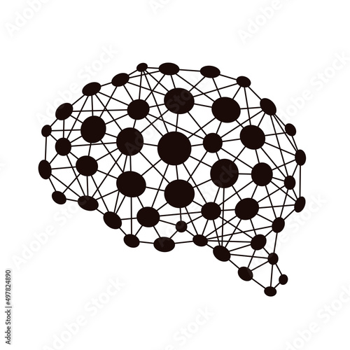 Artificial intelligence concept, Neuron and chip, vector illustration