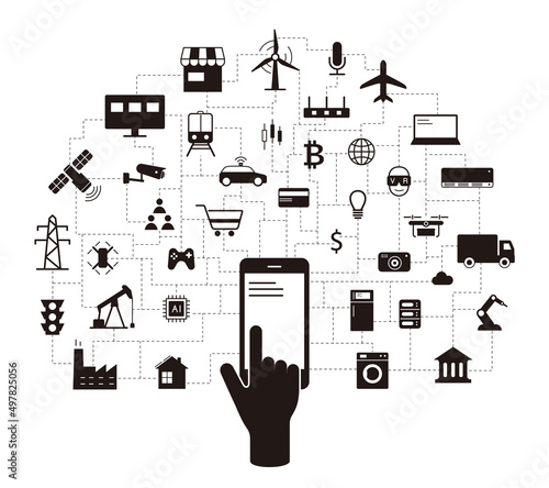 Artificial intelligence connects the future, vector illustration