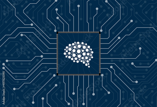 human brain and artificial intelligence concept