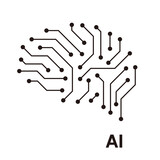 circuit board in the Cyborg brain, Artificial intelligence of digital human. vector illustration