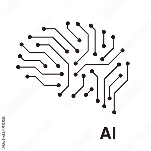 circuit board in the Cyborg brain, Artificial intelligence of digital human. vector illustration