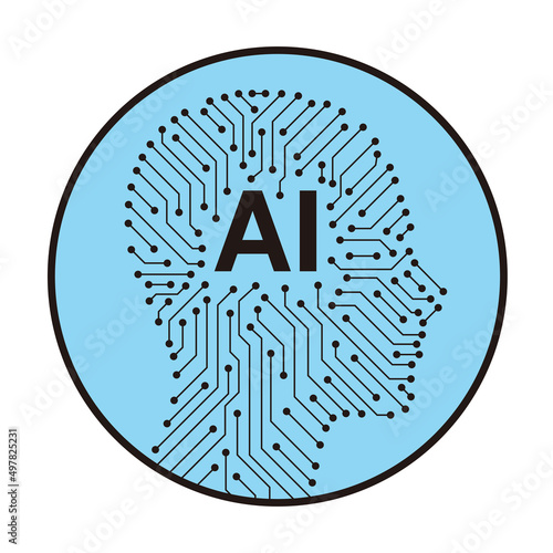 circuit board in the Cyborg head, Artificial intelligence of digital human. vector illustration